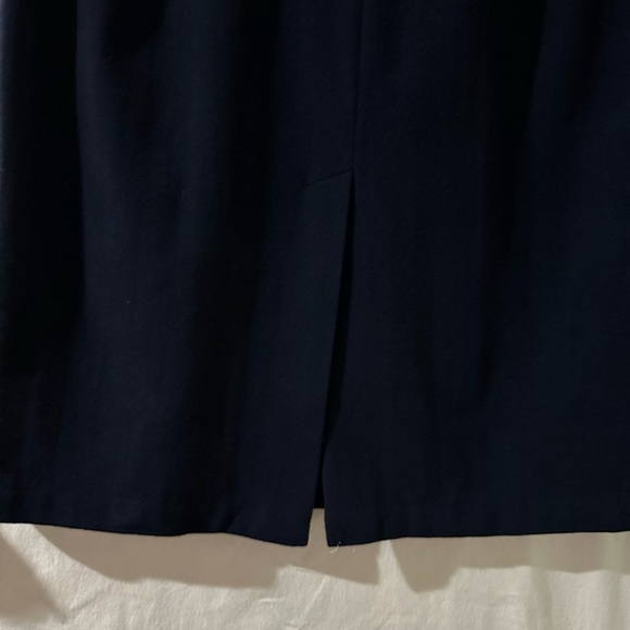 Vintage-Inspired Sag Harbor Woman 20W 100% Wool Navy Pencil Skirt Lined Midi - Picture 5 of 15
